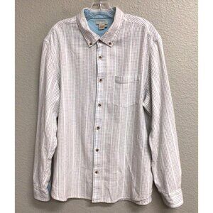 Carbon 2 Cobalt Shirt Mens Large Soft Cotton Dress Button Up White Gray